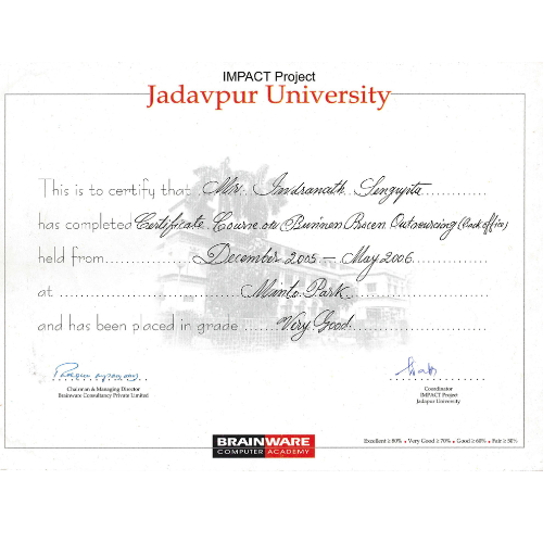 Jadavpur University BPO Certificate